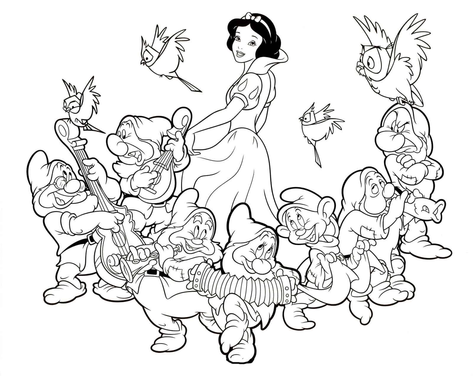 Branca de neve para colorir