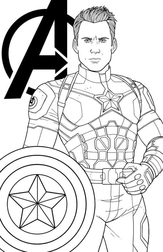 Capitão América para colorir