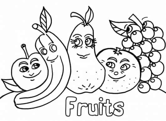 Frutas para colorir