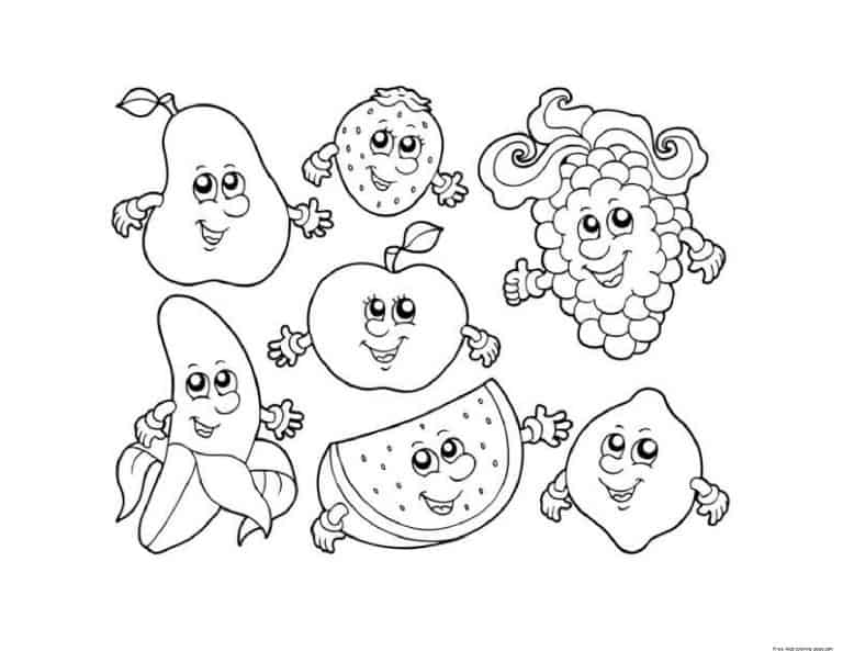 Frutas para colorir