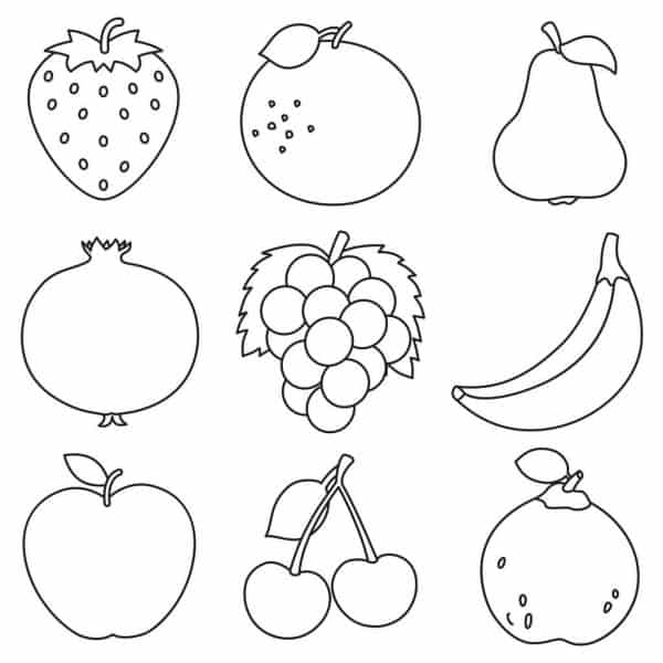 Frutas para colorir