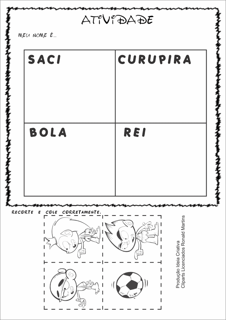 Atividades de recorte e colagem para educação infantil para imprimir ...