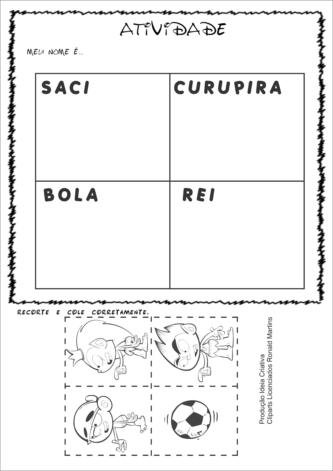 Atividades de recorte e colagem para educação infantil para imprimir