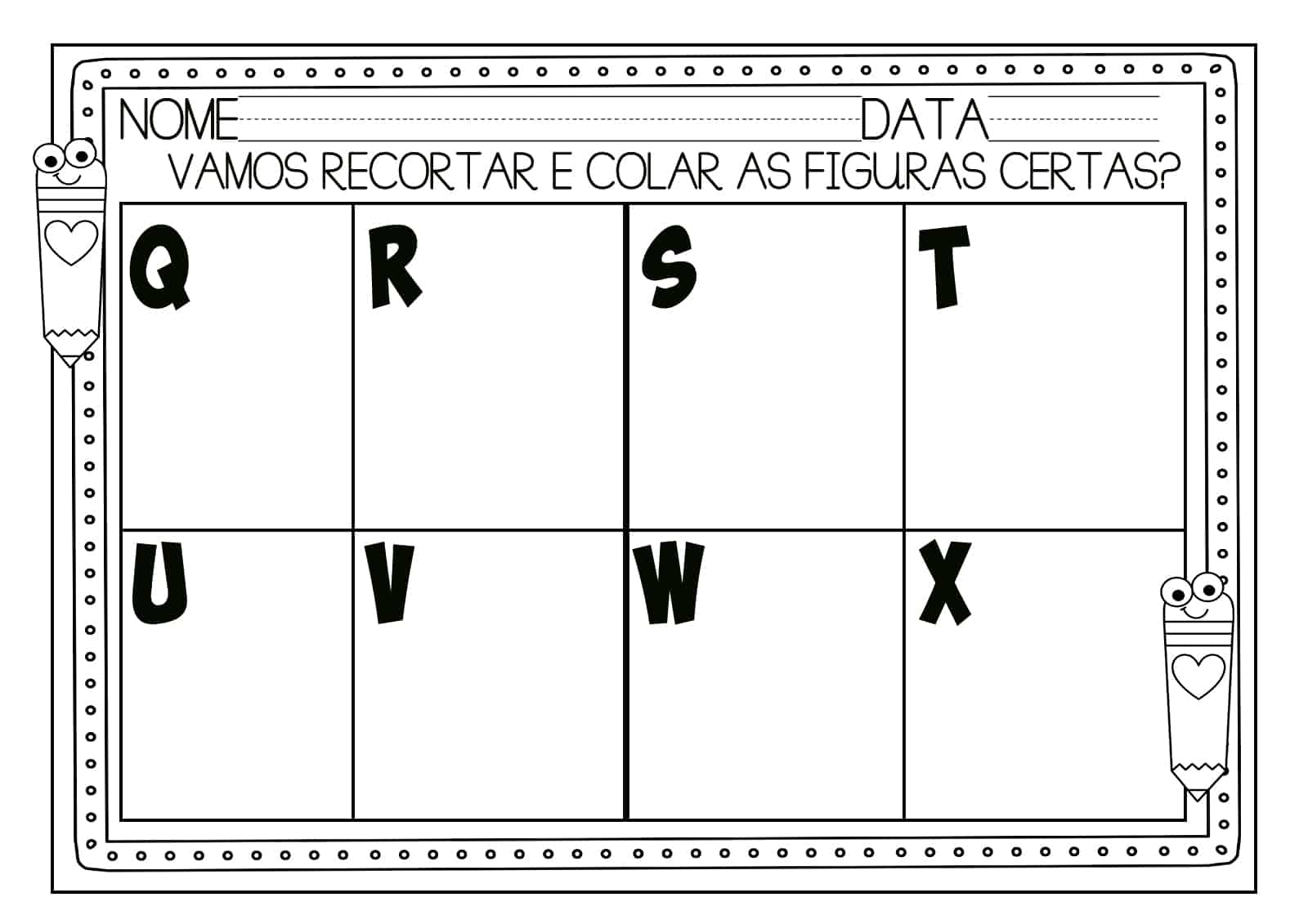 Atividades de recorte e colagem para educação infantil para imprimir