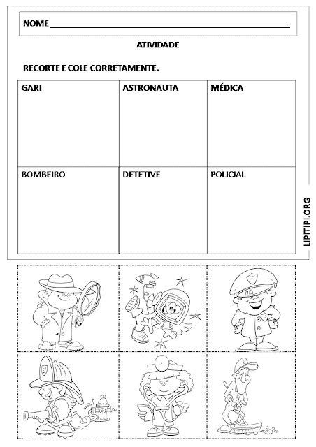 Atividades de recorte e colagem para educação infantil para imprimir