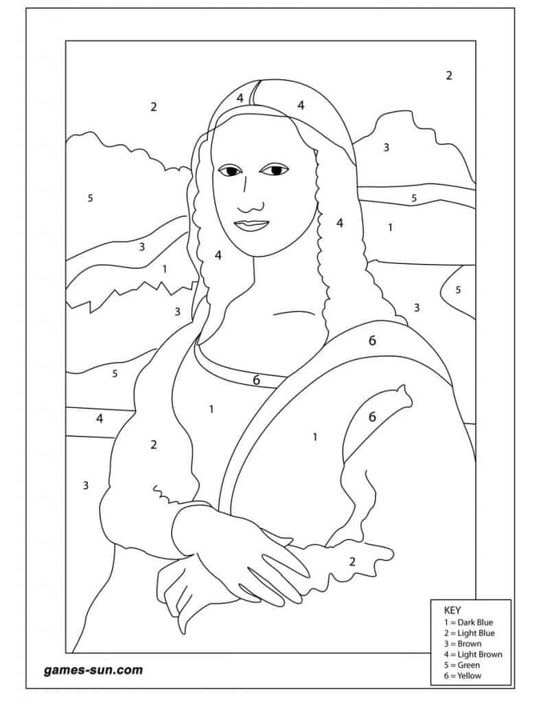 Monalisa para colorir