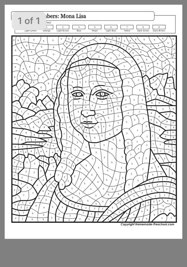 Monalisa para colorir