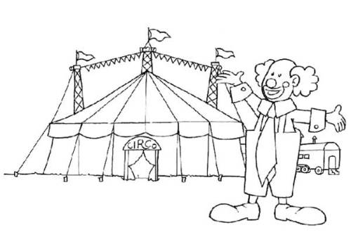 Circo para colorir e pintar