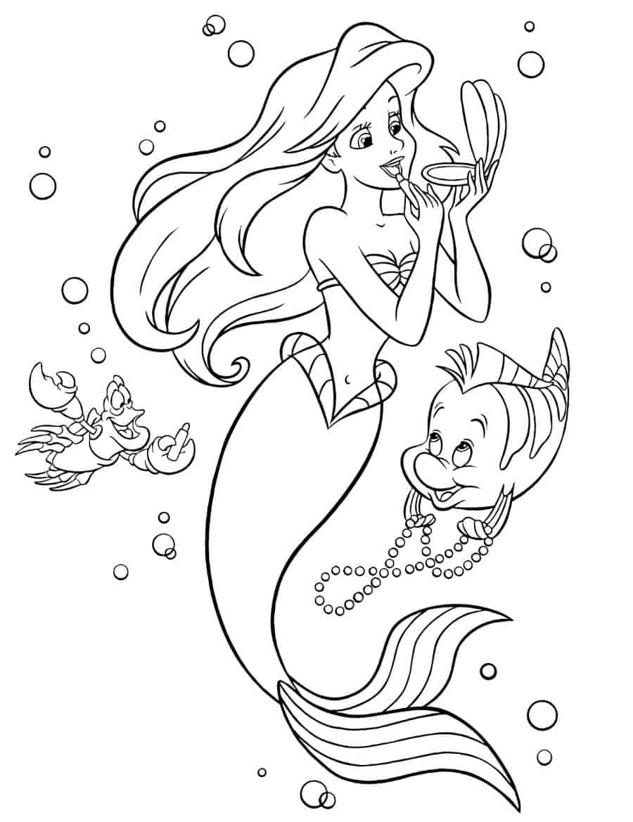 Desenhos da Ariel para Imprimir e Colorir