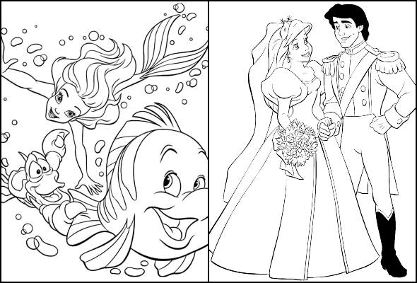 Desenhos da Ariel para Imprimir e Colorir