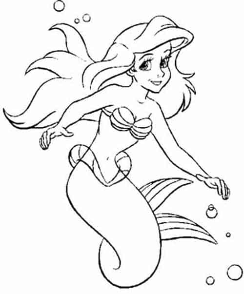 Desenhos da Ariel para Imprimir e Colorir