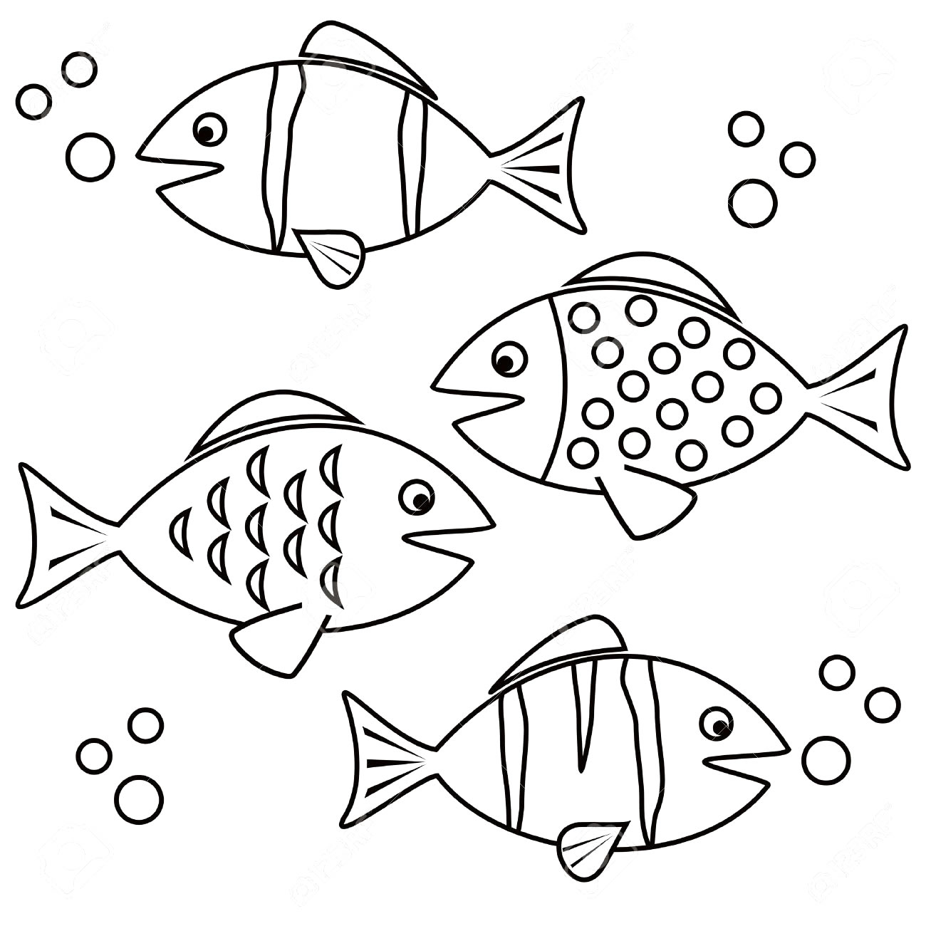 Peixes para colorir