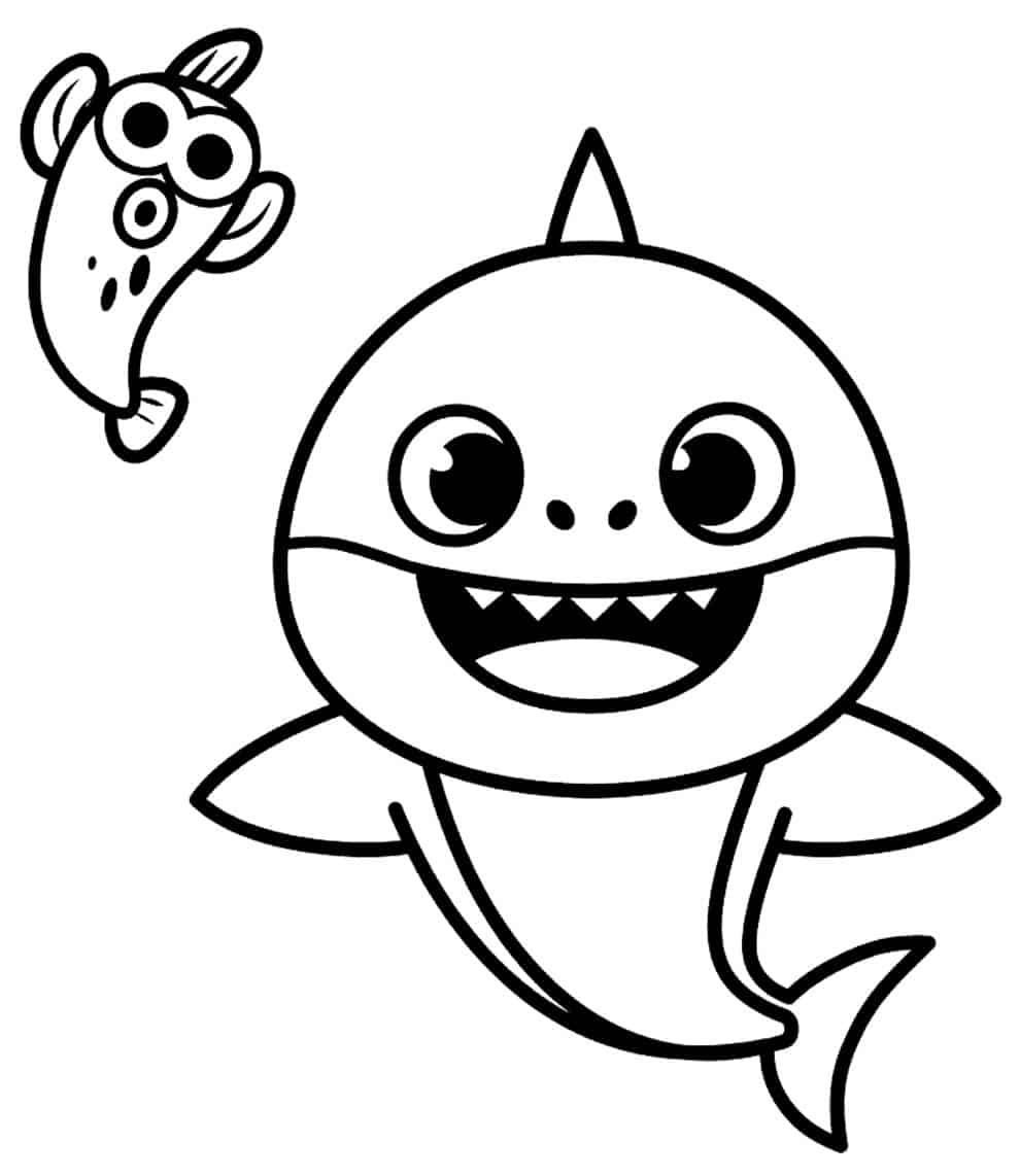 Baby shark para colorir