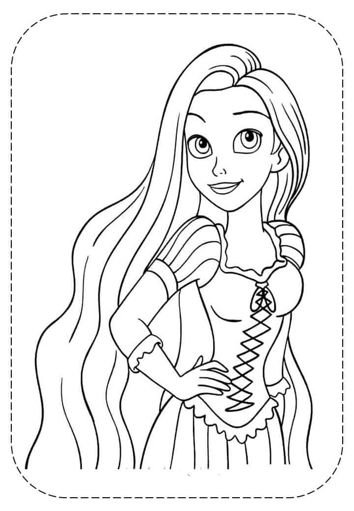 Rapunzel para colorir