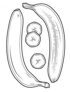 Desenhos de banana para colorir