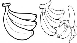 Desenhos de banana para colorir