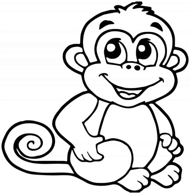 Macaco para imprimir e colorir