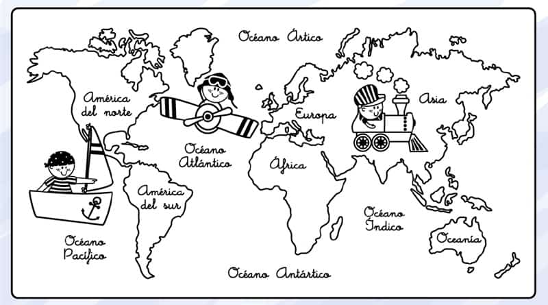 Mapa Mundi para colorir