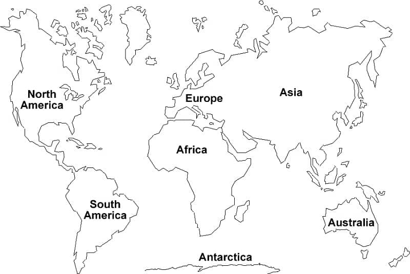 Mapa Mundi para colorir