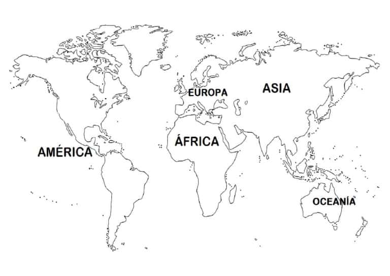 Mapa Mundi para colorir