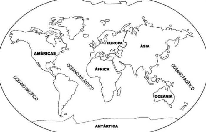 Mapa Mundi para colorir