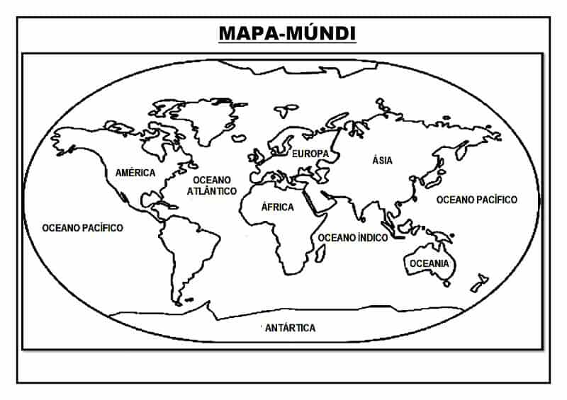 Mapa Mundi para colorir