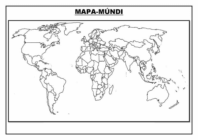 Mapa Mundi para colorir