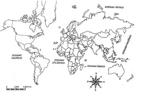 Mapa Mundi para colorir