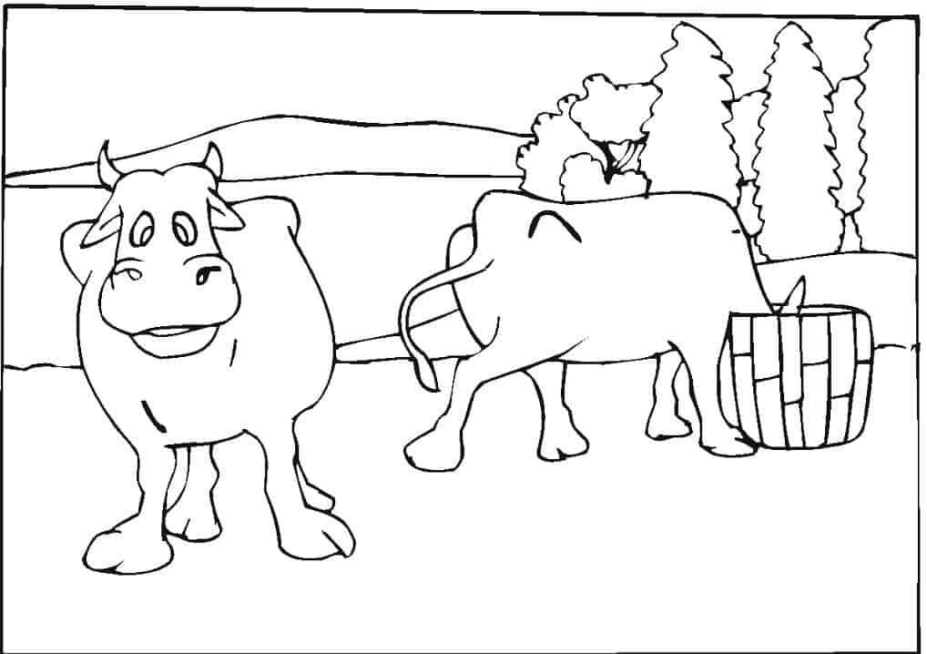 Desenhos de vacas para colorir