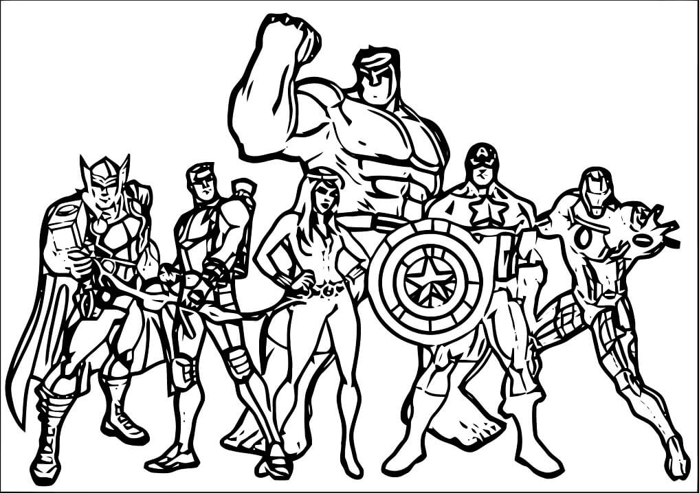 Vingadores para colorir