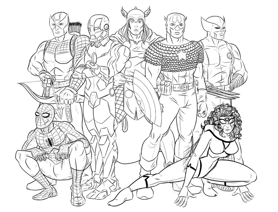 Vingadores para colorir