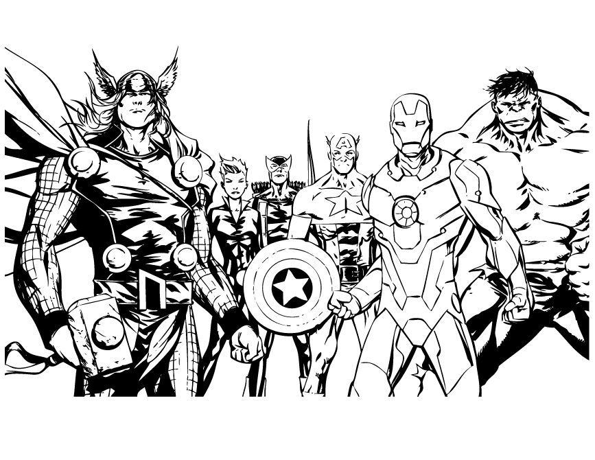 Vingadores para colorir