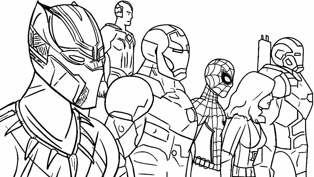 Vingadores para colorir