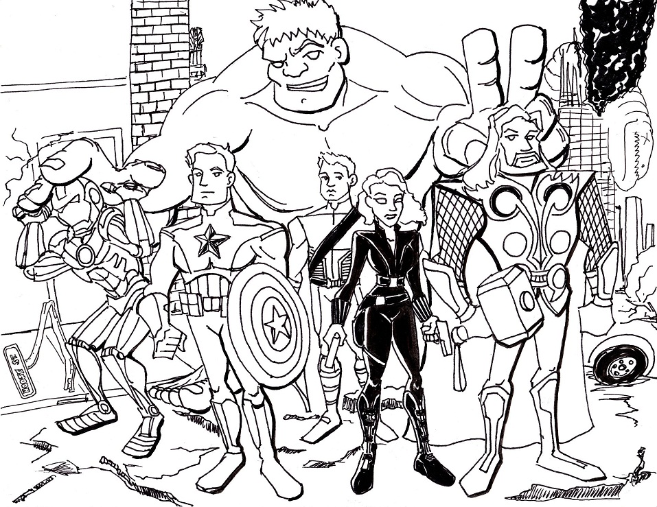 Vingadores para colorir