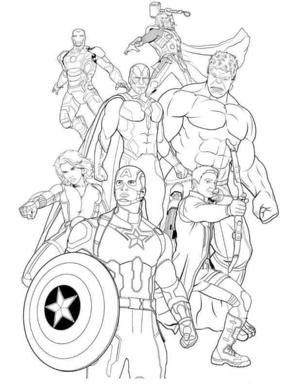 Vingadores para colorir