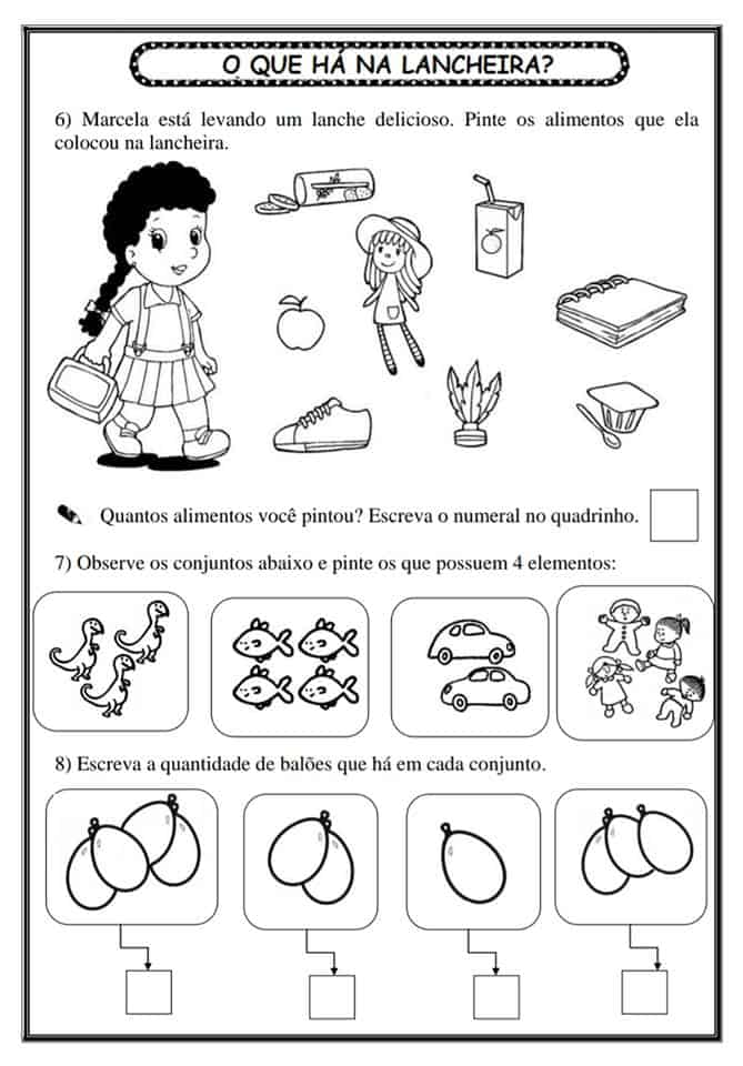 Atividade para educação infantil 5 anos