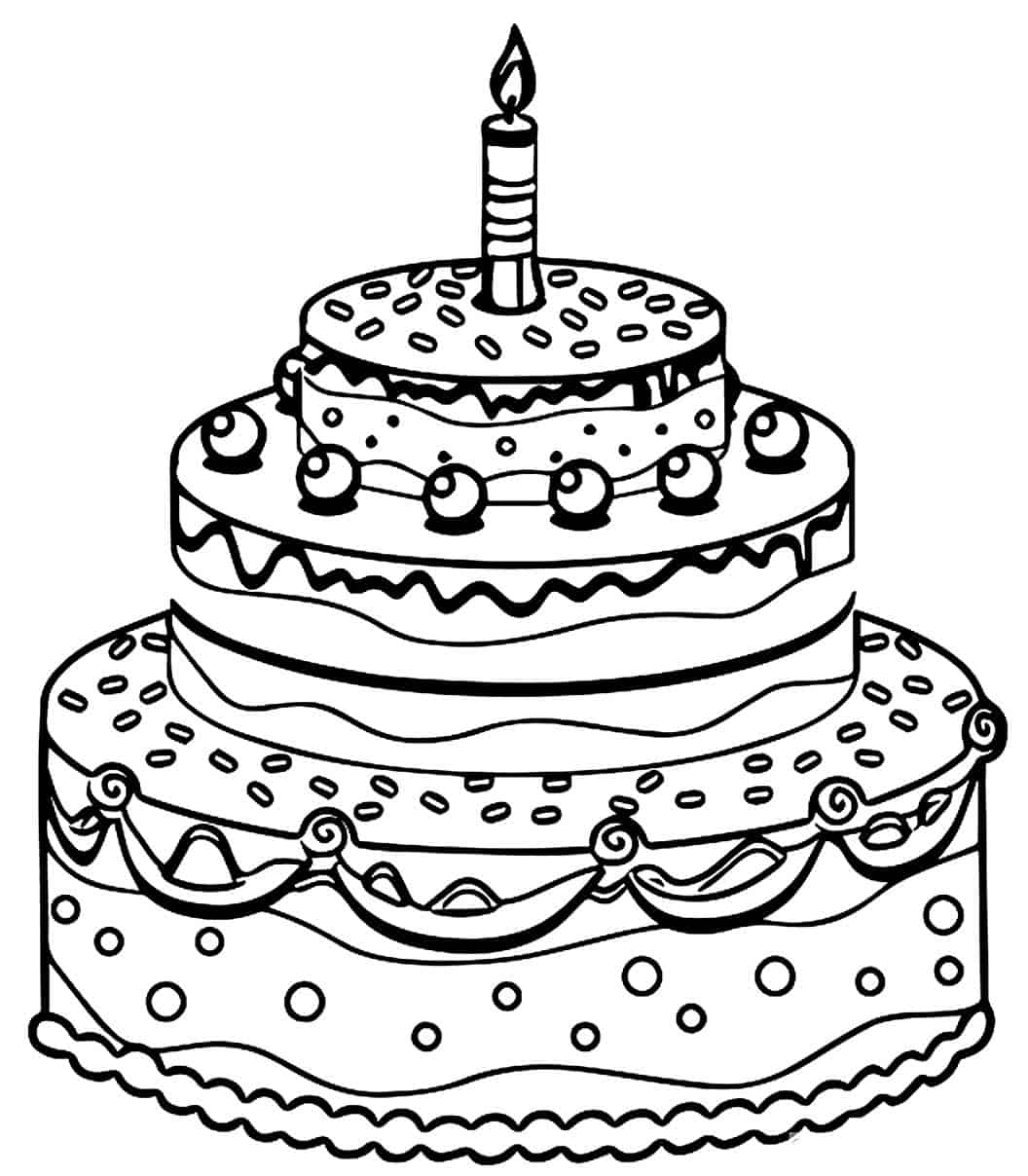 Bolo de Aniversário para colorir