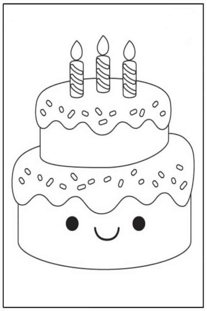 Bolo de Aniversário para colorir