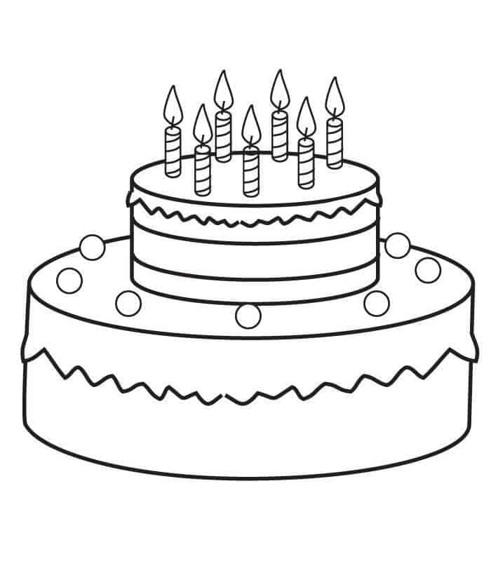 Bolo de Aniversário para colorir