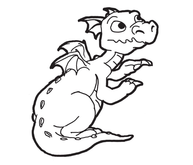 Dragão para pintar e imprimir