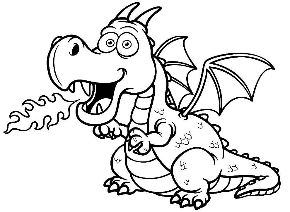 Dragão para imprimir e colorir
