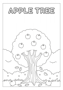 Árvore de maçã para colorir
