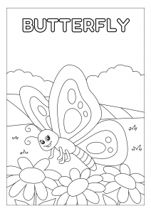 Linda borboleta para colorir