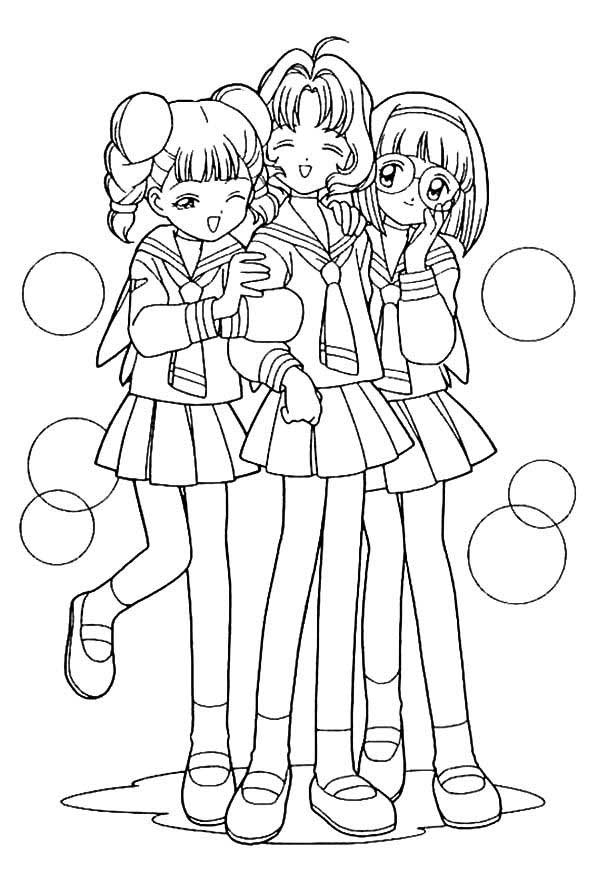 Desenhos de melhores amigas para colorir