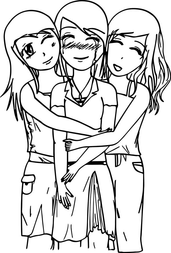 Desenhos de melhores amigas para colorir