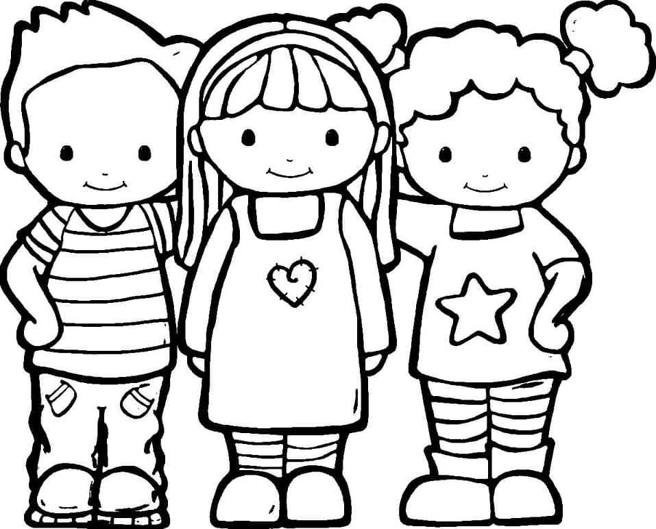 Desenhos de melhores amigas para colorir