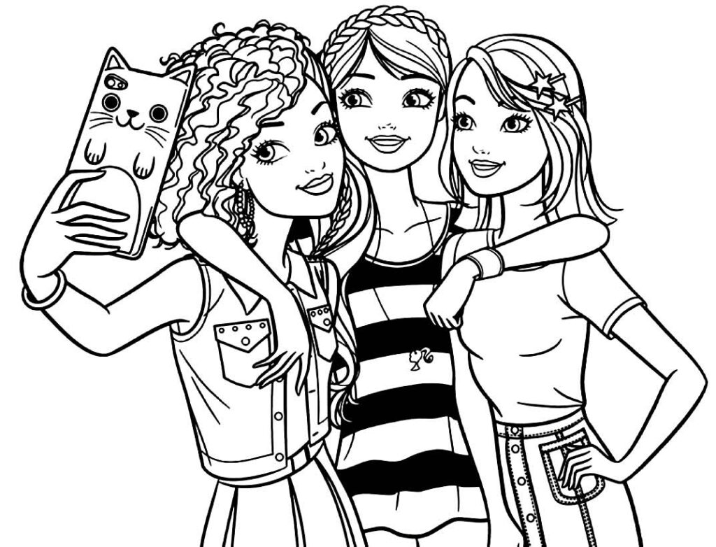 Desenhos de melhores amigas para colorir