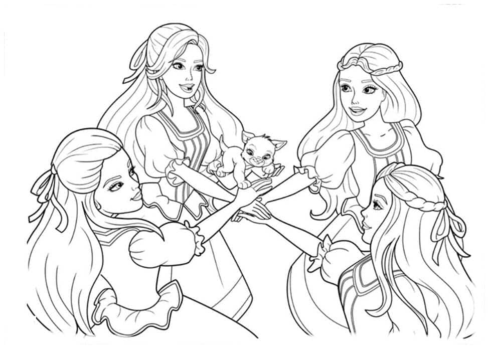 Desenhos de melhores amigas para colorir