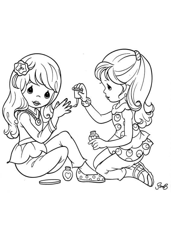 Desenhos de melhores amigas para colorir