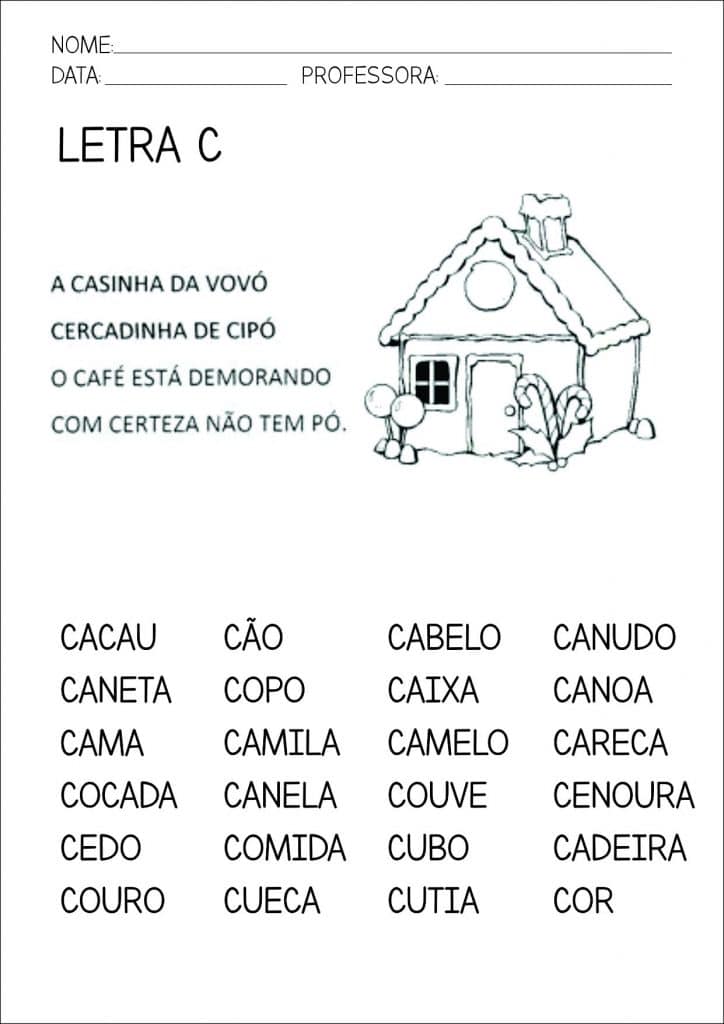 Atividades com letra C